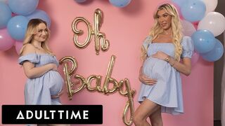 Fullos terhes barinők hármasban: Rylee Blake és Aubrey Kate szeretkeznek egy hűtlen férjjel!