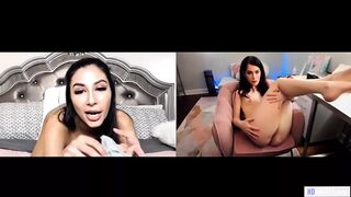 Evelyn Claire és Gianna Dior fiatal leszbi web kamerás önnönélvezése