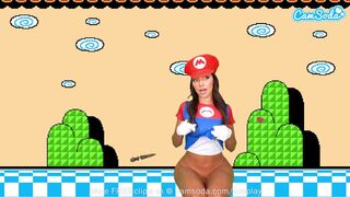 Sisi Rose gigantikus popós cosplayje super mario makerben muff squirt órással